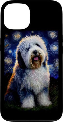 Vista 7 de Old English Sheepdog in Starry Night Painting Dog Mom Dad Case for iPhone 17