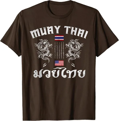Vista 8 de Camiseta de equipo de entrenamiento de boxeo Muay Thai con bandera estadounidense de Tailandia, Negro, S