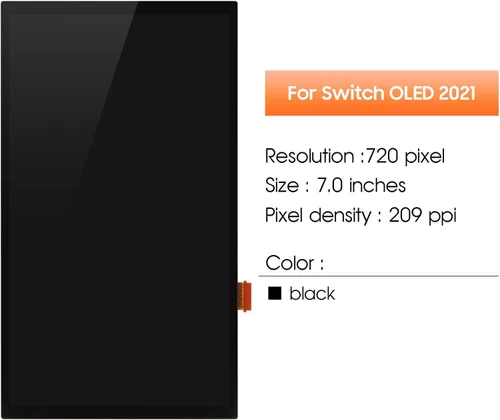 Vista 2 de Pantalla OLED para Nintendo Switch OLED 2021 Reemplazo de pantalla para Switch OLED 2021 Pantalla LCD Piezas de reparación (negro)
