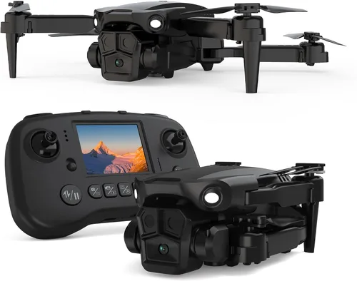 Vista 8 de Drone with 1080P Camera for Adults, Foldable Drone with LCD Screen Remote Drone with HD LCD Screen Remote, Foldable RC Quadcopter for Beginner, 3D