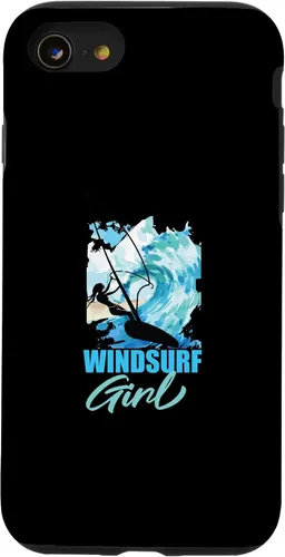 Vista 13 de iPhone 14 Pro Windsurf Girl Water Sports Windsurf Windsurfer Case