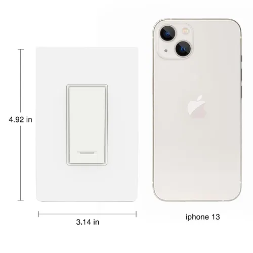 Vista 5 de BN-LINK Interruptor de luz inteligente con función de temporizador, un solo polo, interruptor de pared Wi-Fi de 2.4 GHz, requiere cable neutro
