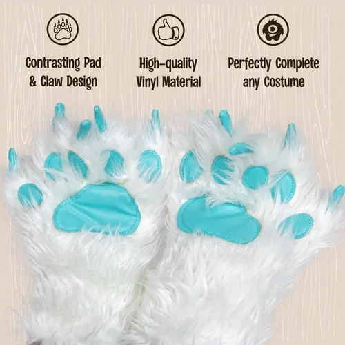 Vista 5 de Lazy One - guantes de pata de animal para adultos y niños