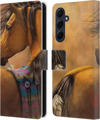 Vista 51 de Head Case Designs Officially Licensed Laurie Prindle A Morgan Christmas Western Stallion Leather Wallet Case Compatible with Samsung Galaxy A07 4G