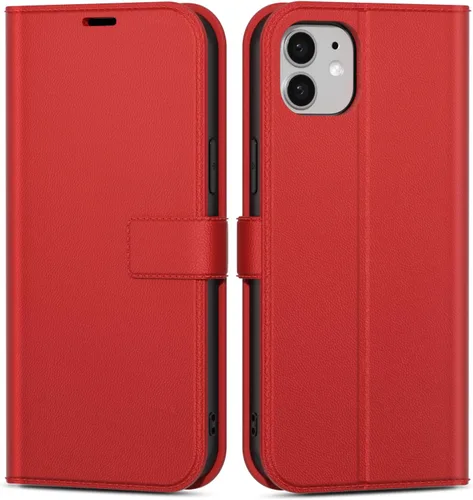 Vista 76 de oakxco Funda tipo cartera para iPhone SE 2022/2020/8/7 con soporte para tarjeta de crédito, funda magnética RFID delgada tipo libro con tapa