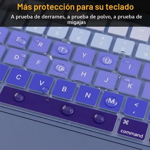 Vista 4 de ProElife Funda de teclado para MacBook Neo de 13 pulgadas A18 Pro A3404 Azul Degradado