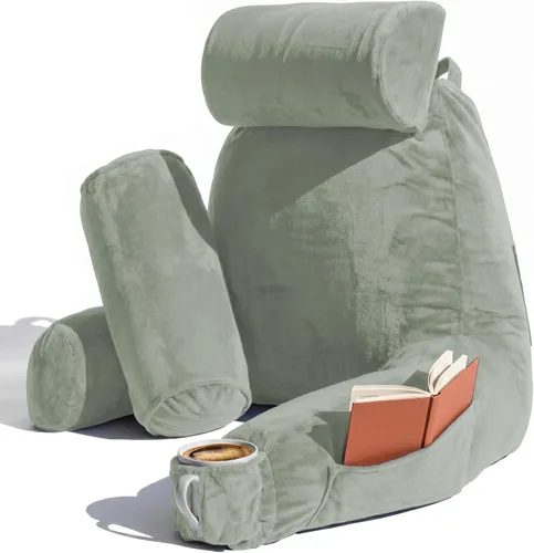 Vista 50 de Nestl Almohada de lectura para niños y adolescentes con espuma viscoelástica triturada, almohadas de respaldo para leer, ver y jugar, uso