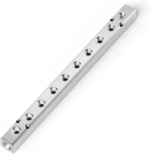 Vista 16 de TAILONZ PNEUMATIC Bloque de aluminio de derivación de 2 vías plateado, distribuidor de aire de distribución de aire de conducto neumático