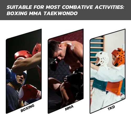 Vista 6 de Casco de boxeo para niños y adultos: casco de kickboxing MMA con malla, casco para combatir karate taekwondo artes marciales