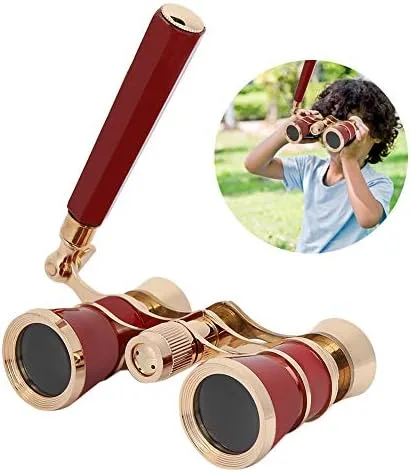 Vista 5 de Opera - Prismáticos para gafas, telescopio de teatro de 3 x 25 pulgadas con mango plegable, mini binocular compacto ligero para conciertos, teatro