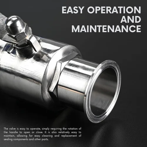 Vista 3 de Válvula de bola de 2" Tri-Clamp para elaboración de cerveza casera, acero inoxidable 304, 2" Tude OD, PTFE forrado