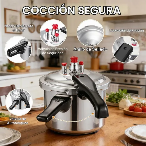 Vista 3 de DOITOOL Olla a presión de aluminio 16cm/6.3 pulgadas fondo pequeña olla a presión para estufa de gas e inducción para cocina casera, plateado