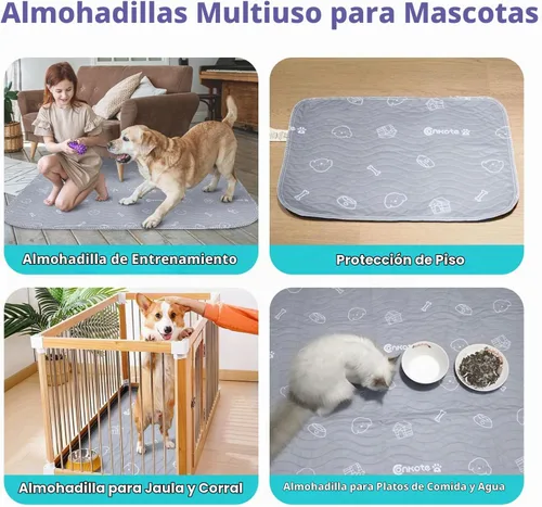 Vista 6 de Paquete de 2 almohadillas para orina de cachorros, de gran absorción, lavables para perros, almohadillas reutilizables para orina