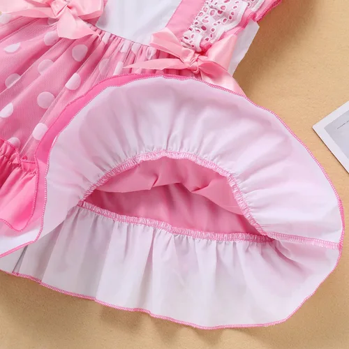 Vista 5 de Vestido de lunares para niña, ocasiones especiales, retro, de los años 50, vintage, clásico, con vuelo, vestido de fiesta de té rockabilly