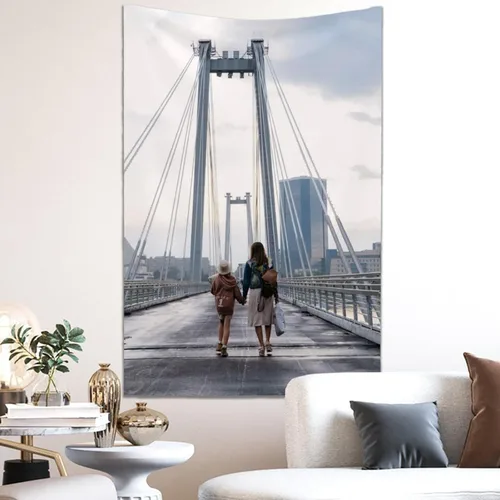 Vista 5 de Tapiz personalizado para cargar imágenes, diseño personalizado con foto/logotipo/texto, para colgar en la pared para bodas, festivales, cumpleaños