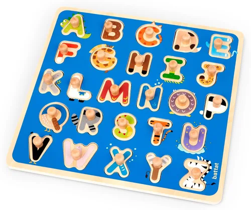 Vista 9 de Battat Rompecabezas de madera de números y formas - Puzzle n' Learn - Juguete educativo para niños - 2+ años