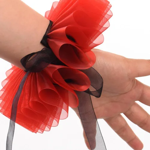 Vista 21 de GRACEART Elizabethan Dickens Ruff Cuello Payaso Collar Elizabeth Muñeca Ruffs Ruffle Cuff Bandas