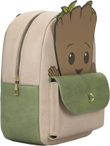 Vista 3 de Marvel I Am Groot Baby Groot White & Green - Mini mochila para mujer, Multi colorido