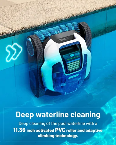 Vista 4 de Spino E1 - Limpiador robótico inalámbrico para piscinas, filtro de doble capa, 1600 pies cuadrados, APP