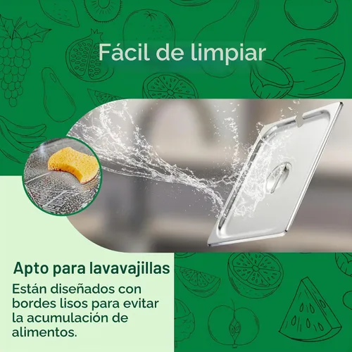 Vista 4 de HECMAC Paquete de 6 Tapas de Bandeja de Hotel de Tamaño 1/2 con Muescas, Acero Inoxidable Sólido Resistente para Mesa de Vapor, Tapa de Bandeja