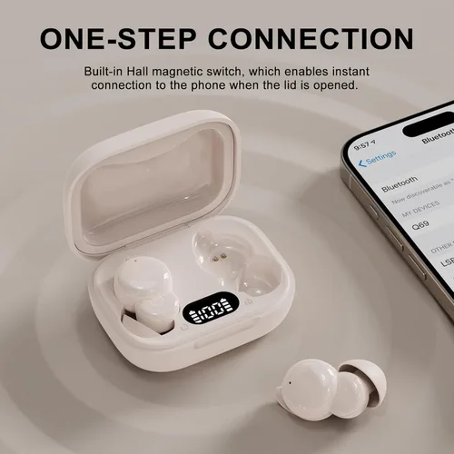 Vista 5 de Q69 - Auriculares invisibles para dormir de lado Beige