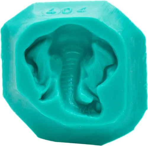 Vista 6 de Molde de silicona con cabeza de elefante, pasta de fondant, menta, arcilla de resina, tamaño perfecto para cupcakes, joyas de dulces