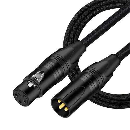 Vista 7 de Cable XLR a XlR de alta calidad (3 pies 1 paquete) conector de cable equilibrado con cancelación de ruido, cables de micrófono XLR de 3 pines, cable