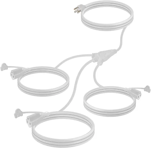 Vista 12 de EP 12 FT 16/3 SJTW - Cable de extensión para interiores, 1 a 3, divisor de Máximo 6 pies de extremo a extremo (12 pies en total) 3 clavijas