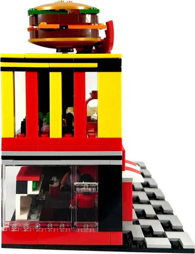 Vista 4 de General Jim's Wacky Burger Modular Fast Food Hamburguesa Conjunto Restaurante Bloques de Construcción Juego de Ladrillos