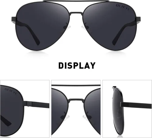 Vista 3 de OLIEYE - Gafas de sol polarizadas para hombre y mujer con funda de espejo de estilo clásico