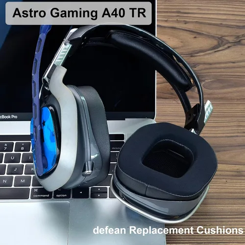Vista 5 de Almohadillas para los oídos y espuma de micrófono A40 TR - Cojines de repuesto compatibles con auriculares Astro A40 TR, almohadillas