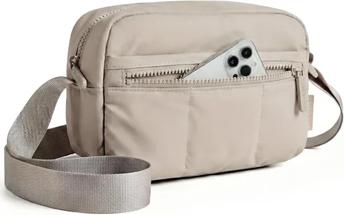 Vista 11 de BAGSMART - Bolsa pequeña 2 en 1 para cámara, color beige