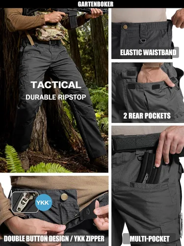 Vista 7 de Men's Tactical Pants Lightweight Water Resistant Cargo Pants Flex Ripstop EDC Work Hiking Outdoor Pants