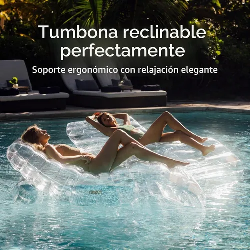 Vista 3 de FUNBOY Tumbona gigante súper transparente para piscina 1-2 Persona