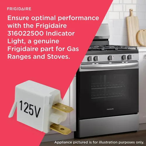 Vista 4 de Frigidaire 316022500 Luz indicadora para estufas de gas y estufas