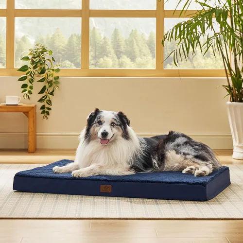 Vista 19 de Bedsure - Cama ortopédica pequeña para perros chicos, impermeable, con funda extraíble lavable, tapete de espuma con forma de huevera para mascotas