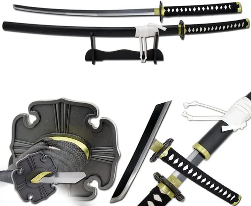 Vista 13 de Snake Eye Tactical Clásica - Espada samurái Katana de dos tonos con soporte de exhibición