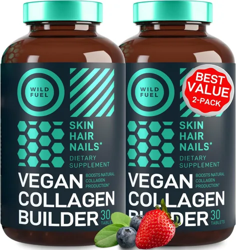 Vista 10 de WILD FUEL Creador de colágeno vegano – Biotina, superalimento orgánico, aminoácidos glicina, lisina, prolina suplementos de colágeno a base