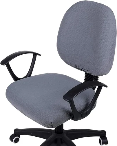 Vista 44 de Smiry Fundas de asiento de silla de computadora de oficina, de jacquard elástico, extraíbles, lavables, antipolvo, protectores de cojín para silla
