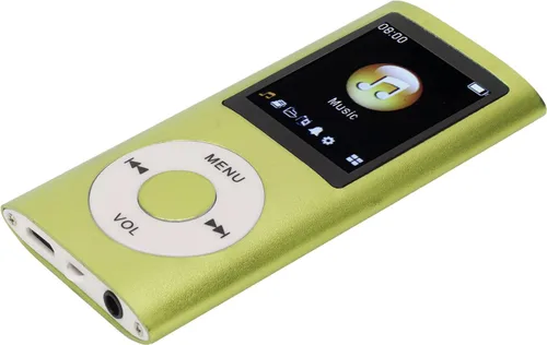 Vista 7 de Reproductor de MP3/MP4, reproductor de música portátil con auriculares, pantalla HD de 1.8 pulgadas, admite tarjeta de memoria de hasta 64 GB, Verde