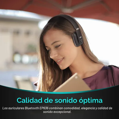 Vista 6 de August EP636 Auriculares inalámbricos Bluetooth en la oreja, color negro Emparejamiento NFC, micrófono de auriculares integrado, llamadas manos