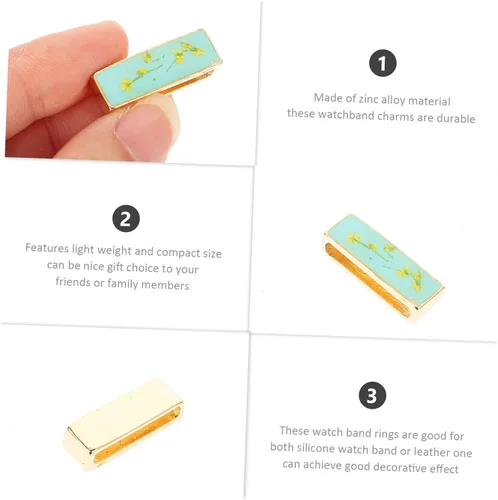 Vista 8 de Mikikit 8 piezas de Apple compatible con adornos de silicona para reloj, anillos para bucles, correa de reloj inteligente, encantos de correa