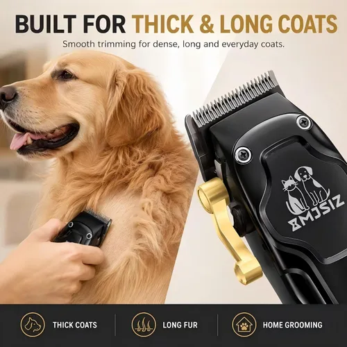 Vista 7 de Cortapelos para perros para cabello grueso, kit de aseo inalámbrico