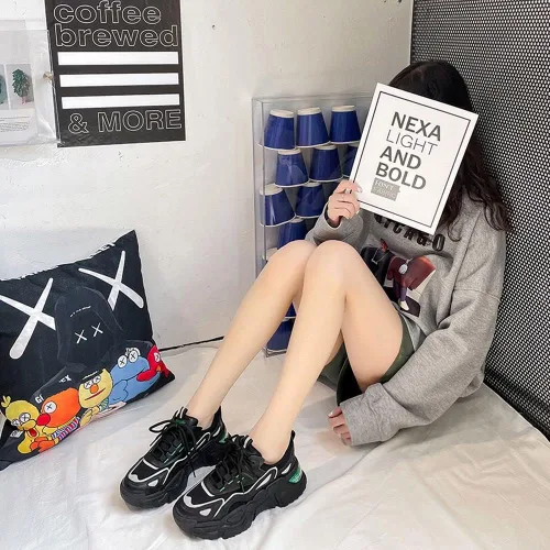 Vista 6 de YYSPR Zapatos deportivos de moda con cordones para mujer, ligeros, para caminar y correr