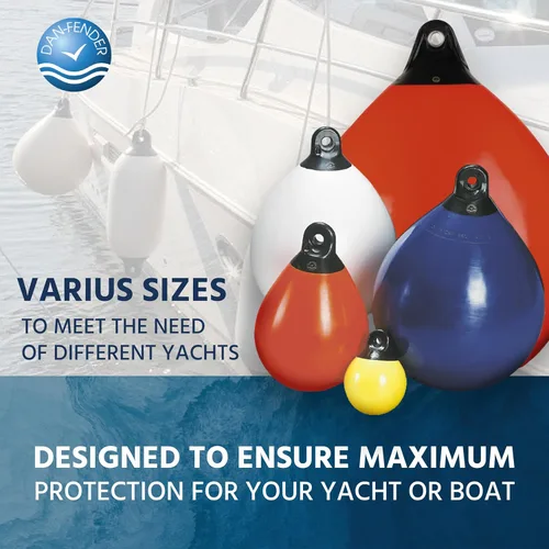 Vista 2 de Dan-Fender Guardabarros redondos de alta resistencia y boya marcadora – Parachoques de bola multiusos para barcos – Cuerda sólida que sostiene