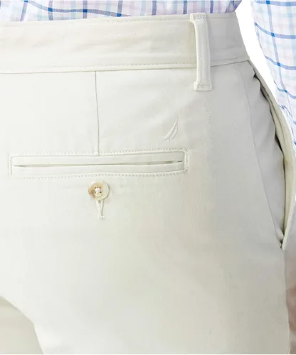 Vista 4 de Nautica Pantalón Chino de Corte Clásico con Frente Plano Elástico Sólido Deck para Hombre