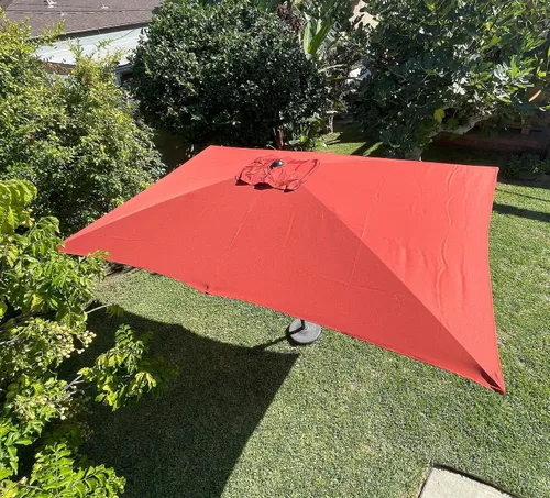 Vista 4 de BELLRINO Toldo rectangular de repuesto para paraguas de 10 x 6.5 pies con 6 varillas (solo toldo)