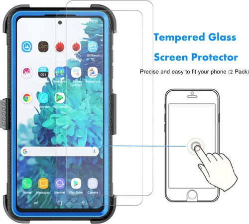Vista 4 de Njjex Funda para Samsung Galaxy S20 FE 5G, para Samsung S20 Fan Edition con protector de pantalla de vidrio templado [2 unidades], [Nbeck] Funda