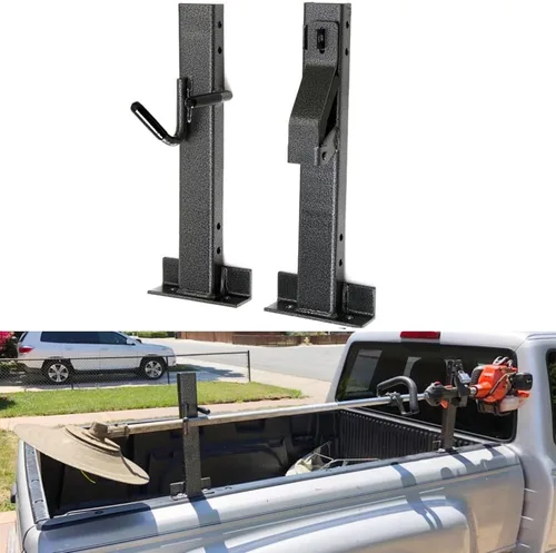 Vista 8 de ELITEWILL Portarecortadoras con cerradura para 2 lugares, soporte de línea de corte, compatible con soportes de remolques de paisajismo abiertos