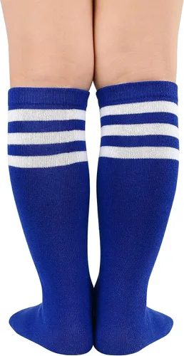 Vista 3 de Zando Calcetines de fútbol para niños, transpirables, hasta la rodilla, sin costuras, calcetines de béisbol para niños pequeños, calcetines de tubo